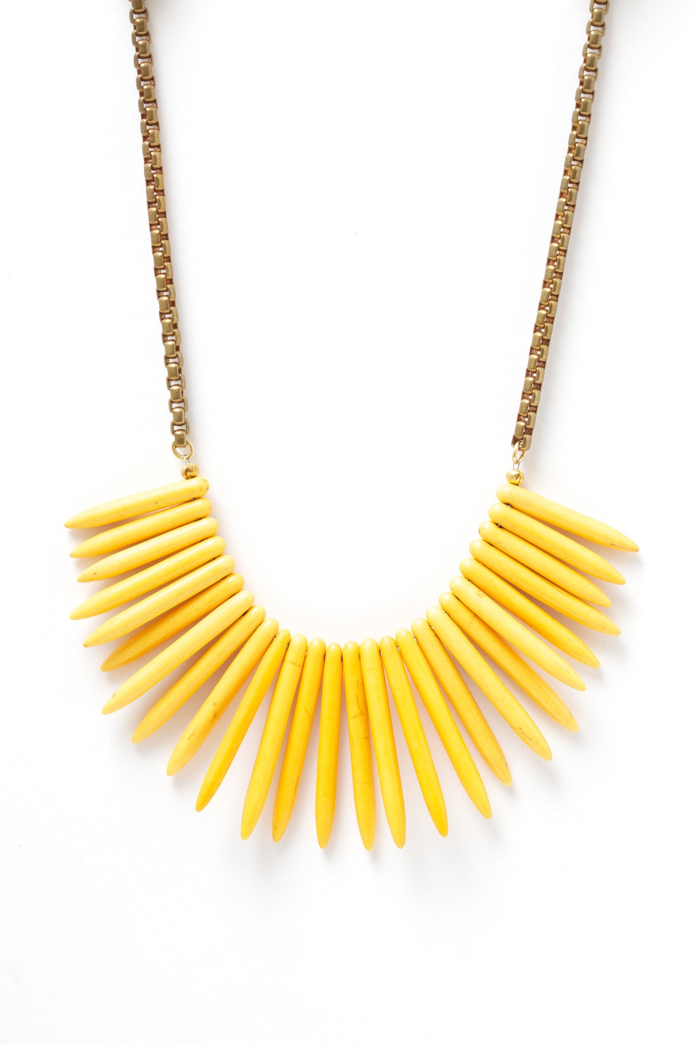 Spike Yellow Bib Necklace