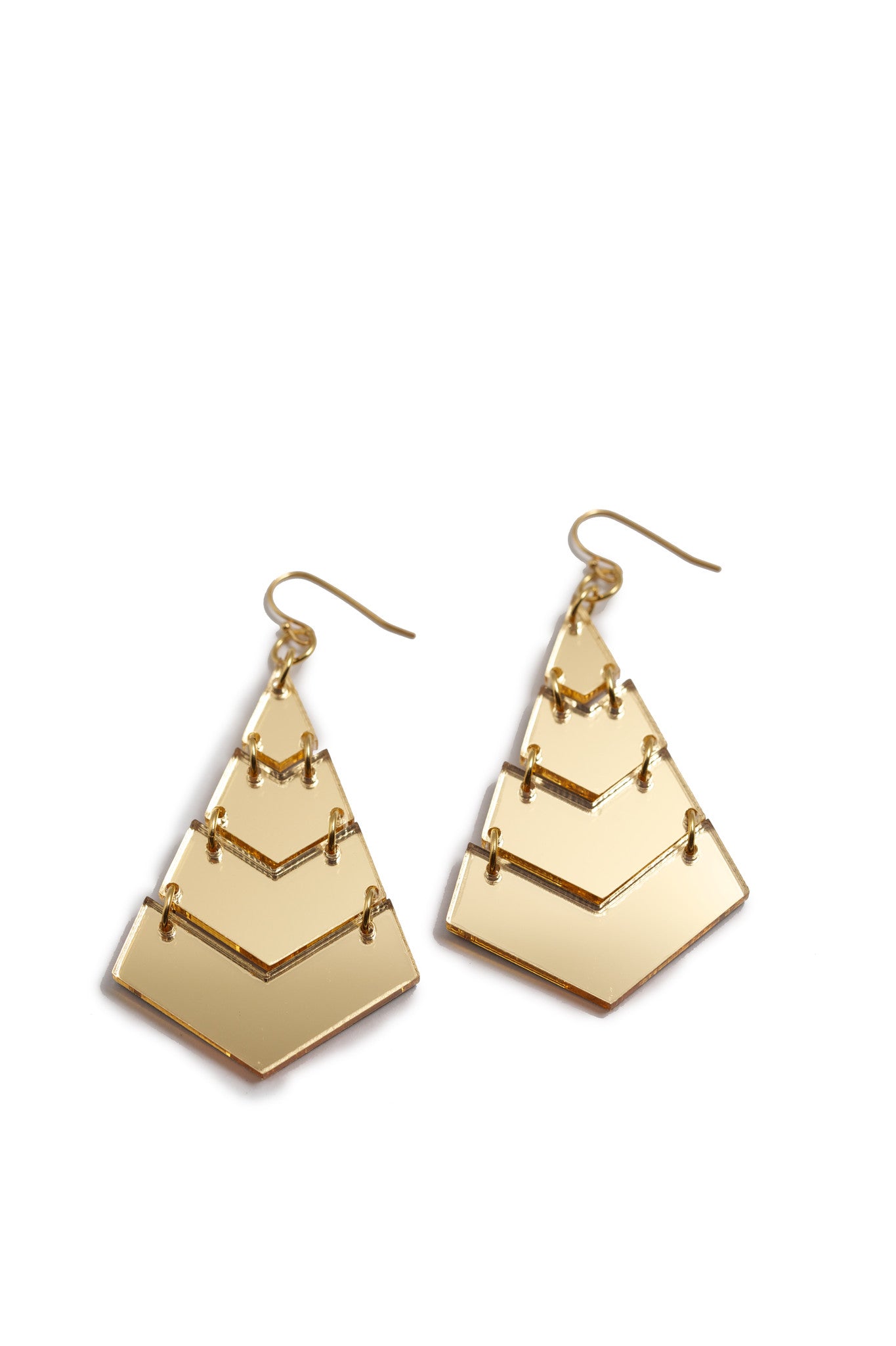 Triangle Gold Mirrored Earrings