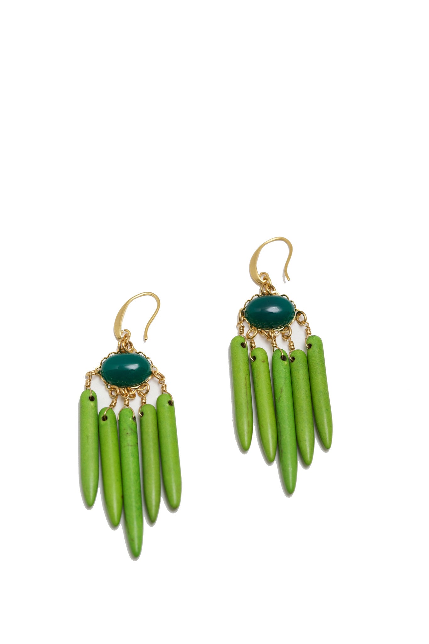 Green Spike Earrings