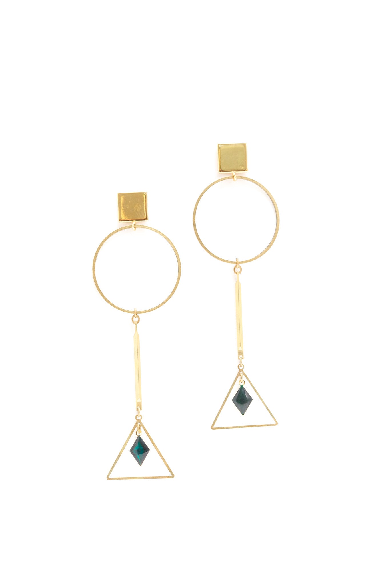 Oolite Emerald Drop Earrings
