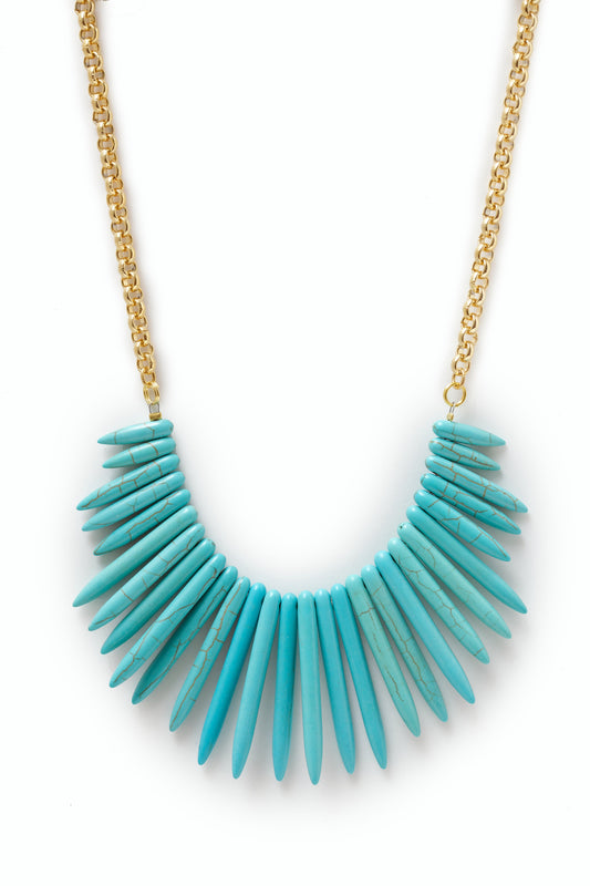Spike Turquoise Bib Necklace