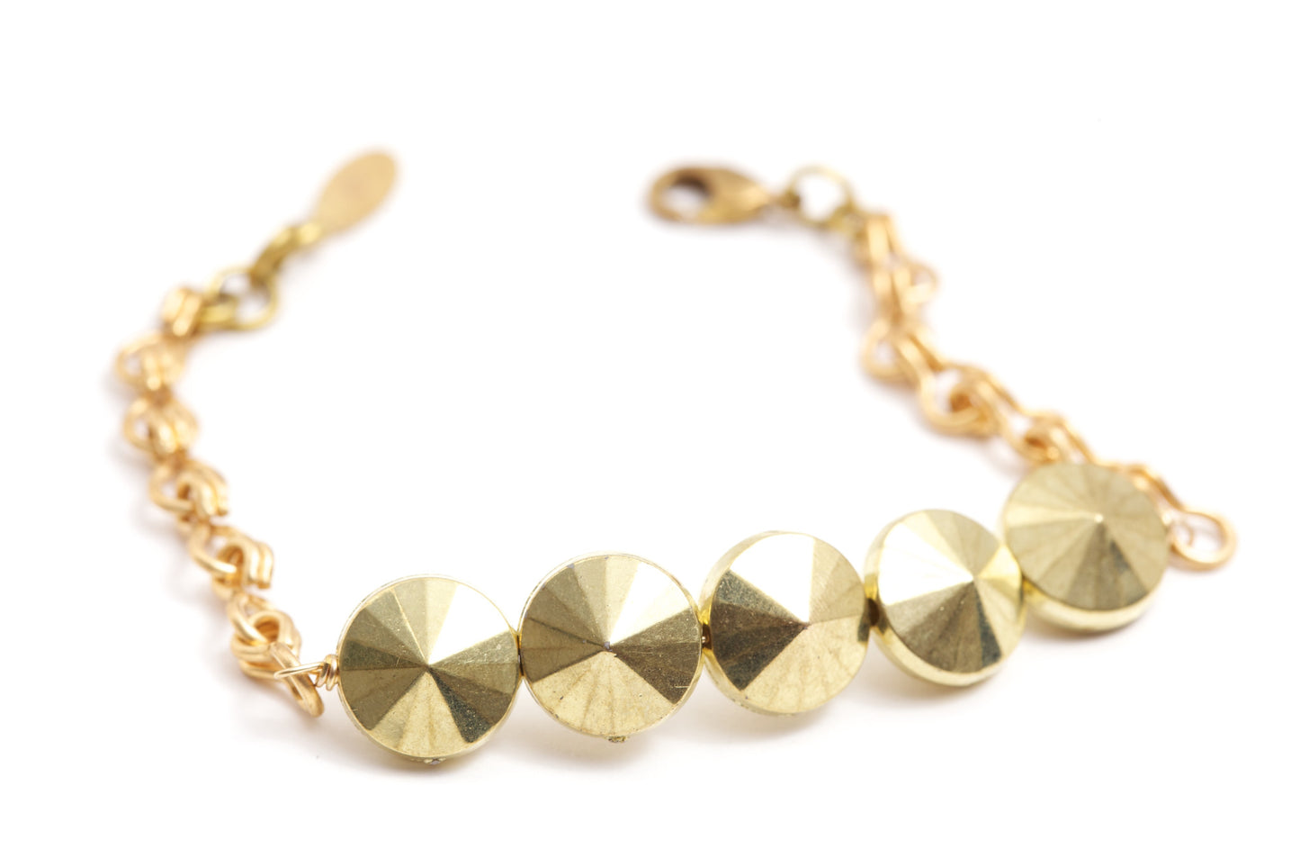 Gold Faceted Bead Bracelet